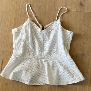 White House Black Market White Eyelet Camisole